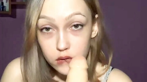 Sashasweet69 Sucks A Dildo And Shows A...